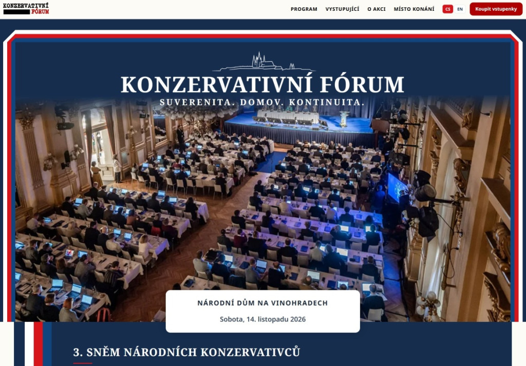 KFscreenLower Konzervativní fórum 14.11. v Národním domě: zahraniční hosté a poslední zvýhodněné vstupenky