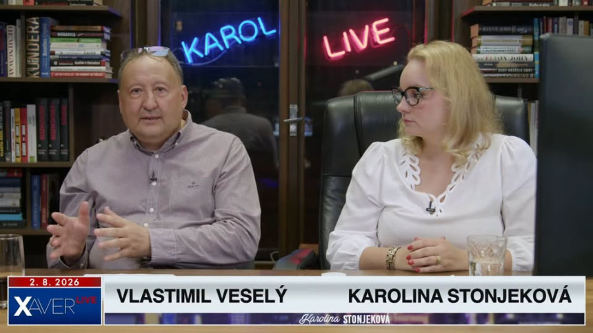 Stonjekova-Vesely Vlastimil Veselý s Karolinou Stonjekovou v živém vysílání