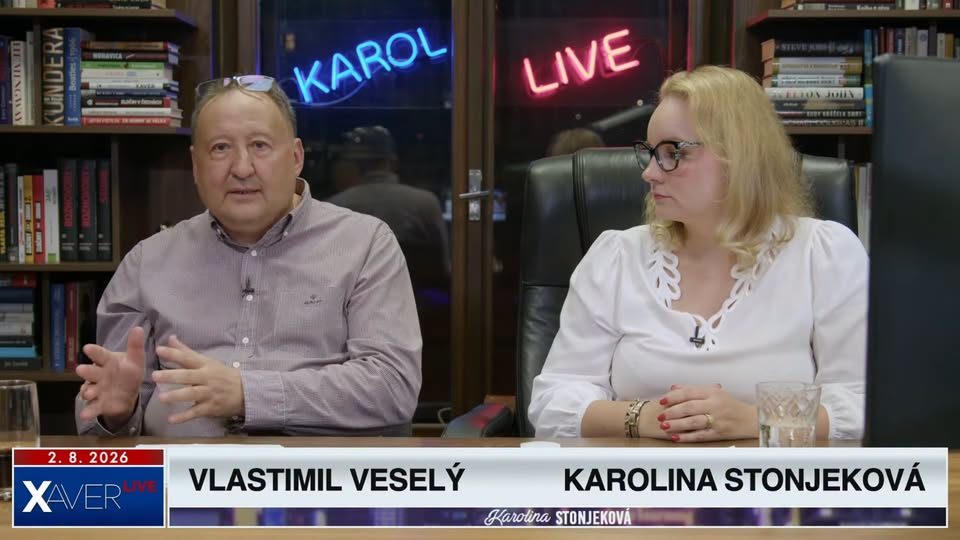 Vlastimil Veselý s Karolinou Stonjekovou v živém vysílání